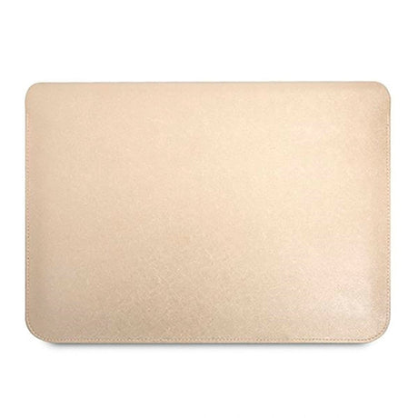 Guess Protective Macbook Sleeve 13" / 14" (33 x 23 cm) - Beige - Saffiano Triangle