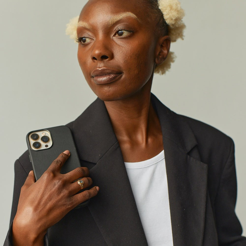 iPhone 13 Pro Max Trunk Ægte Læder Bagside Cover - Brun - (DEMO)