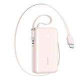 Joyroom JR-PR2 PowerBank m. 2x USB-C Kabel - 35W / 10.000 mAh - Lyserød