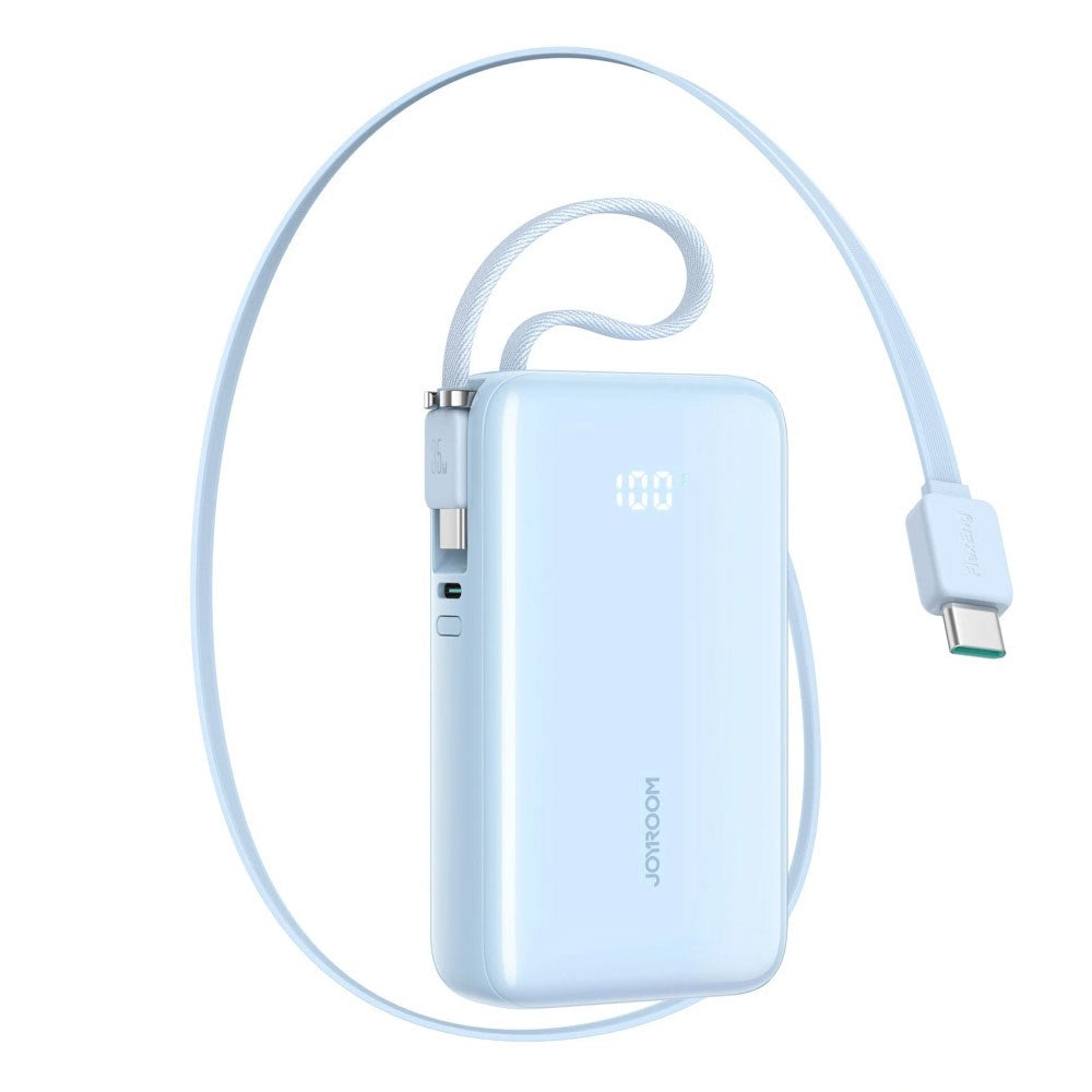 Joyroom JR-PR2 PowerBank m. 2x USB-C Kabel - 35W / 10.000 mAh - Lyseblå