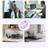 ORICO 5-i-1 Strømskinne m. 20W - 2 x Schuko - 2 x USB-A - 1 x USB-C - Lilla
