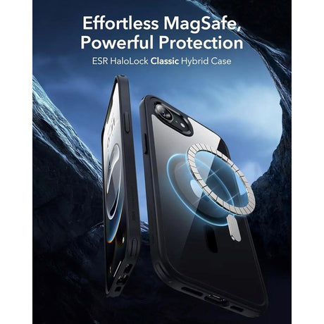 iPhone 16e - ESR Classic Hybrid Cover - MagSafe Kompatibel - Gennemsigtig / Sort