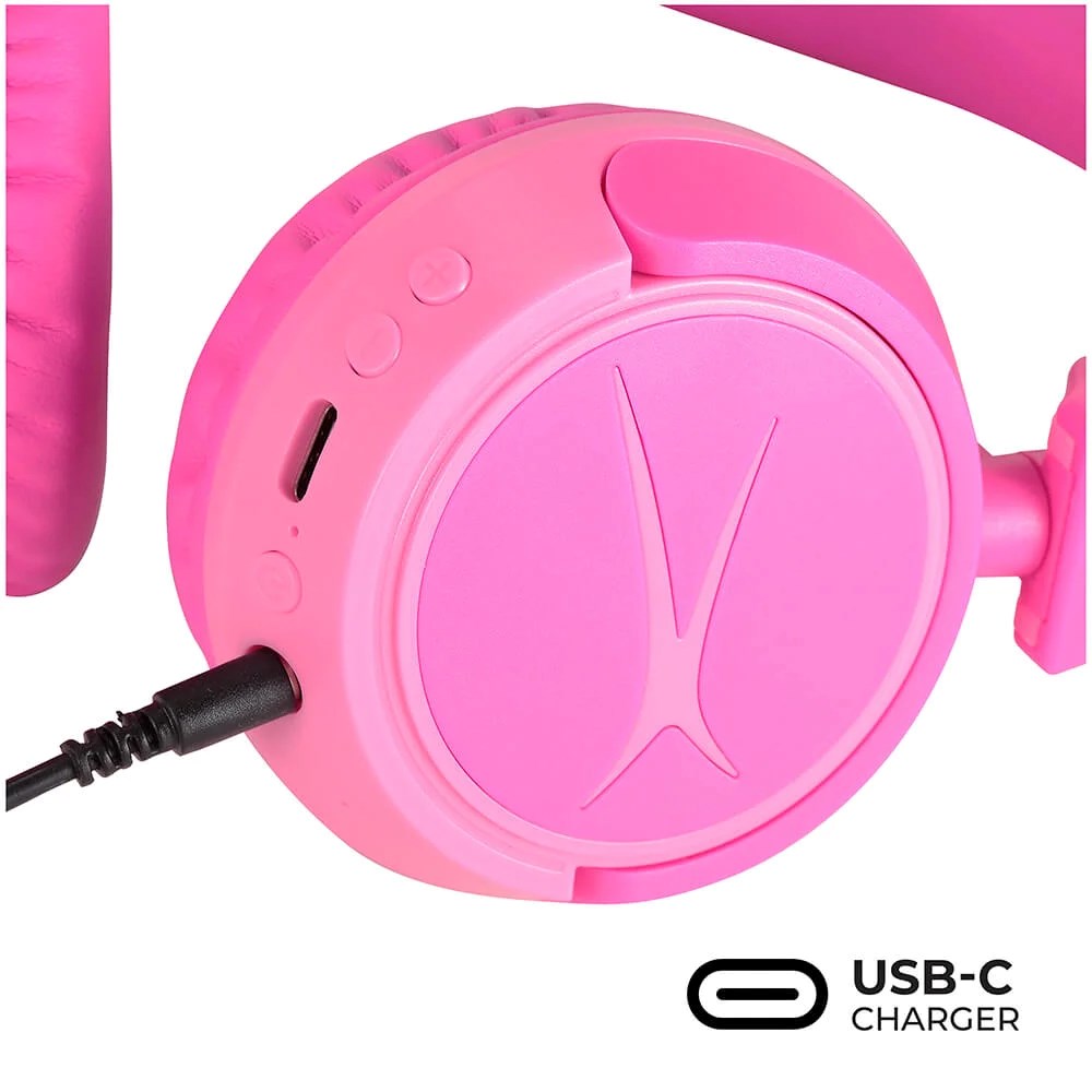 Altec Lansing 2-i-1 Trådløs / m. Ledning Headset til Børn - On-Ear Design - Lyserød
