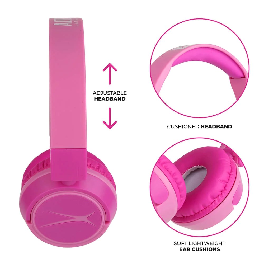 Altec Lansing 2-i-1 Trådløs / m. Ledning Headset til Børn - On-Ear Design - Lyserød