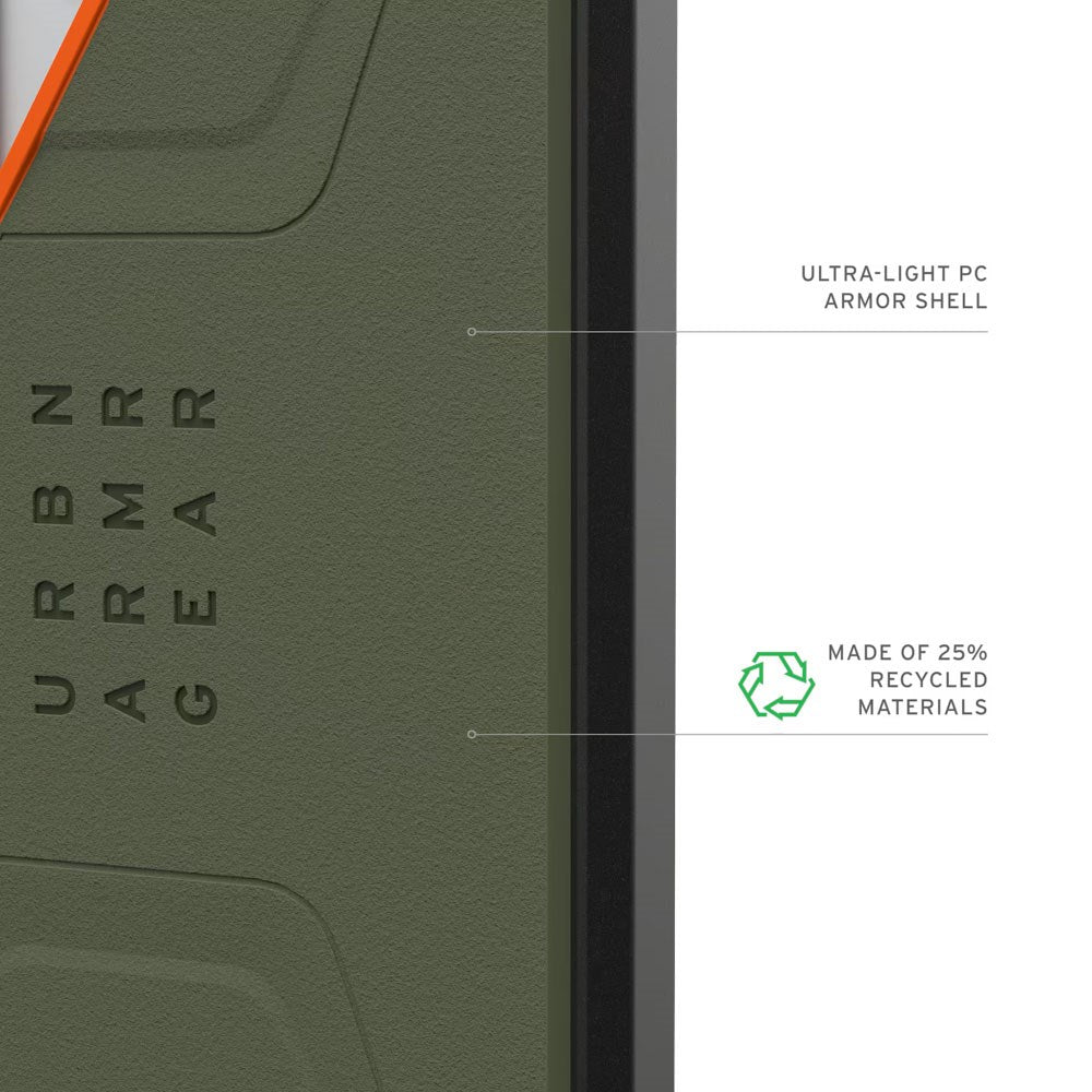 UAG Samsung Galaxy S26 Ultra Civilian Case - MagSafe Kompatibel - Grøn / Orange