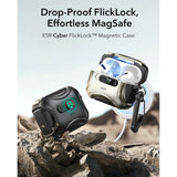 ESR AirPods Pro (3. gen.) Cyber FlickLock Case m. Karabinhage & Lås - Sort