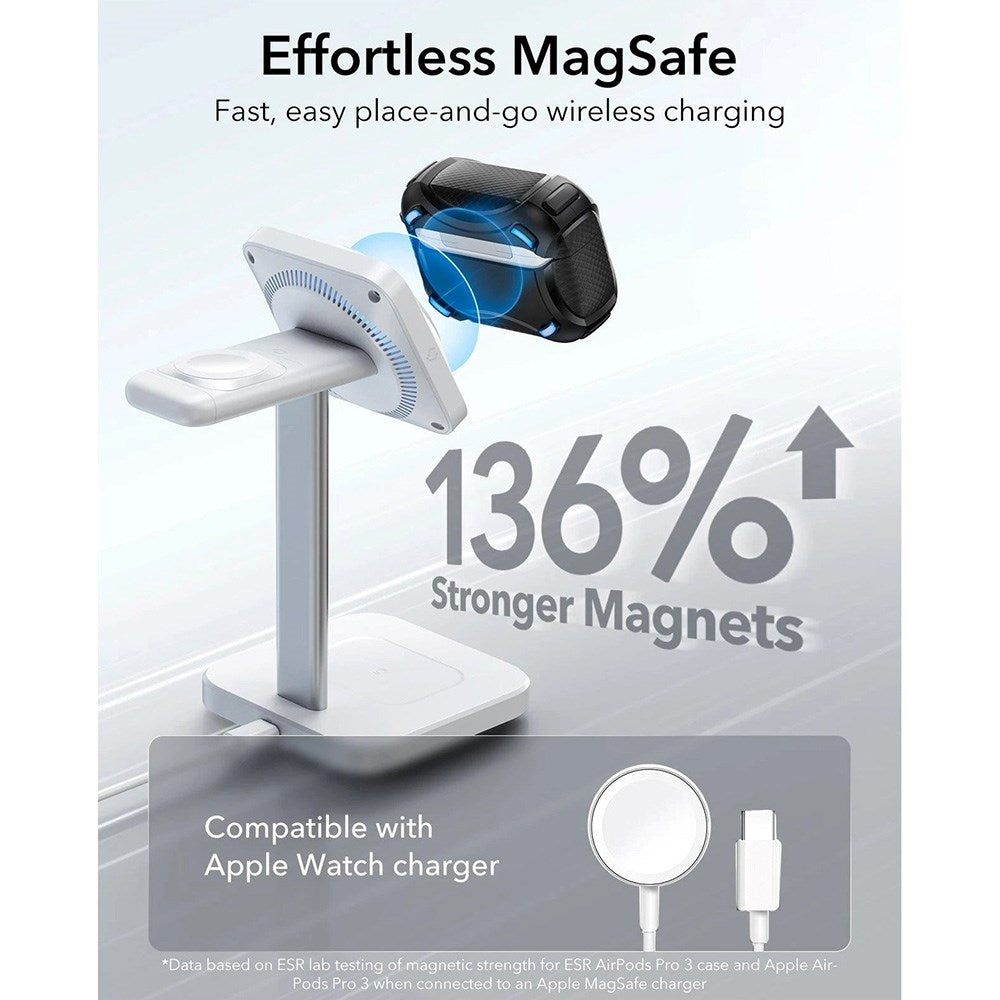 ESR AirPods Pro (3. gen.) Cyber FlickLock Case m. Karabinhage & Lås - Sort