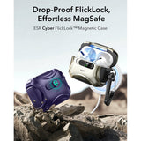 ESR AirPods Pro (3. gen.) Cyber FlickLock Case m. Karabinhage & Lås - Lilla