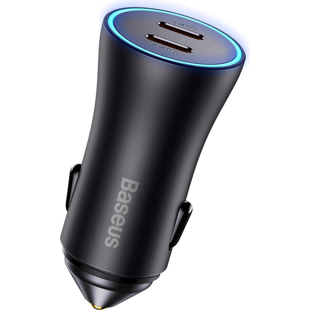 Baseus Biloplader 40W 2x USB-C - Sort