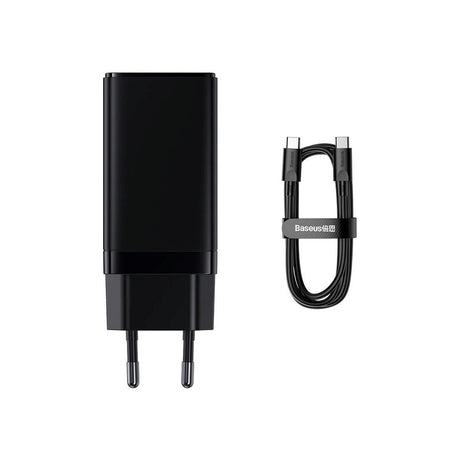 Baseus Vægoplader 65W GaN3 Pro 2x USB-C & 1x USB-A - Sort