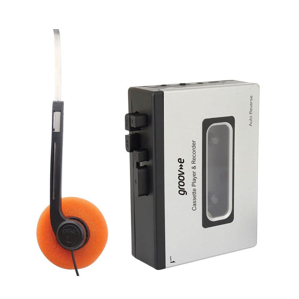 Groov-e PS530SR Kassetteafspiller m. Indbygget Bluetooth & Højtaler Funktion - Sort / Grå