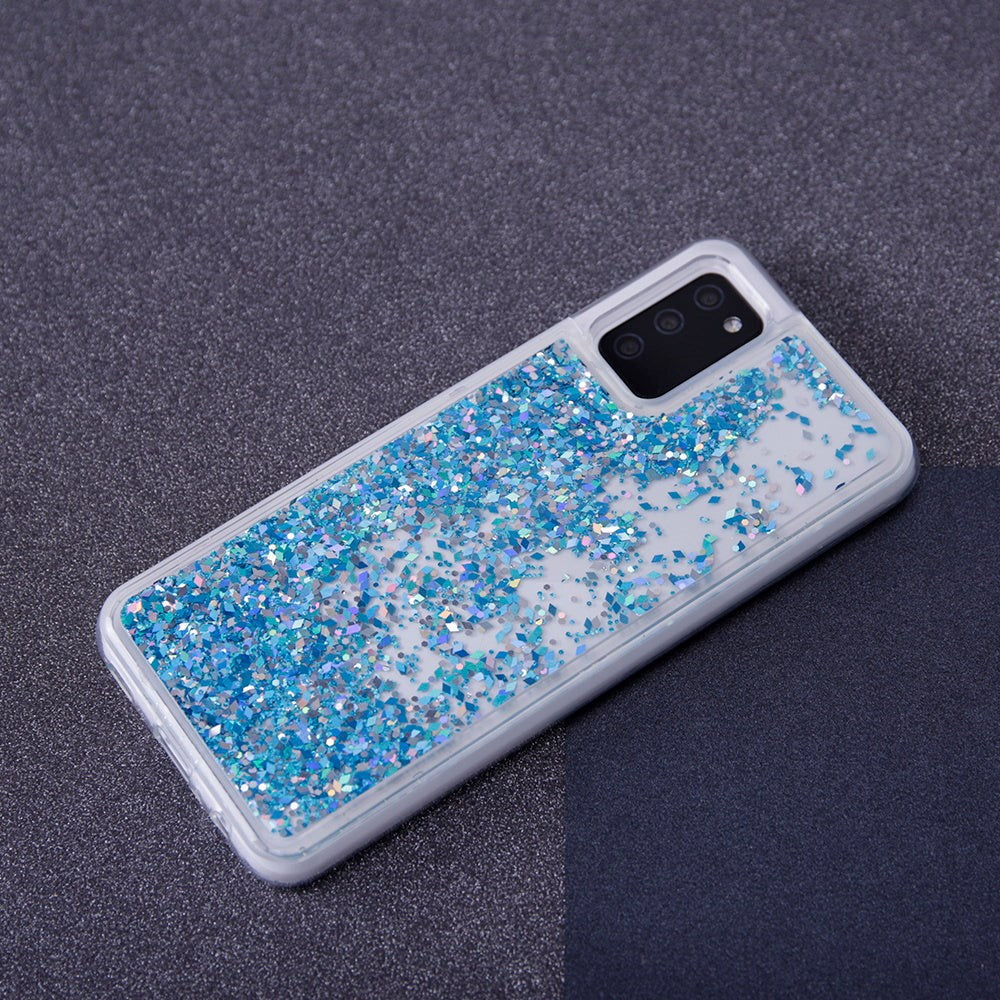 Samsung Galaxy S23 Ultra Gennemsigtigt Glimmer Bagside Cover - Blå