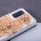 Samsung Galaxy S23 Ultra Gennemsigtigt Glimmer Bagside Cover - Guld