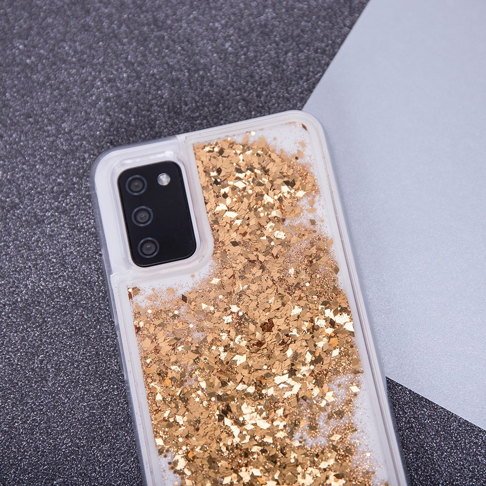 Samsung Galaxy S23 Ultra Gennemsigtigt Glimmer Bagside Cover - Guld