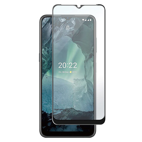 Nokia G21 / G11 PANZER Premium Full-Fit Glass - Hærdet Glas - Sort Kant