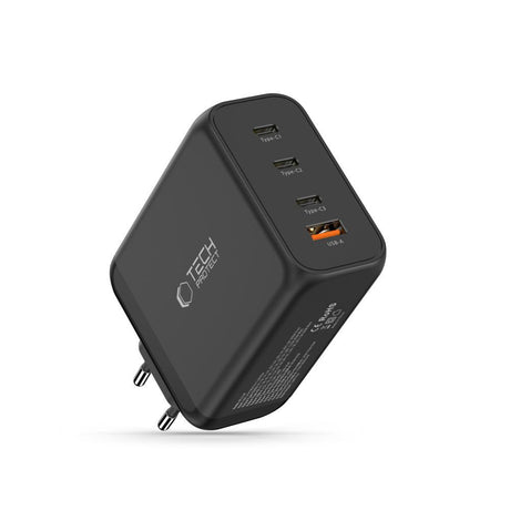 Tech-Protect Vægoplader m. 3x USB-C / 1x USB-A - 200W - Sort