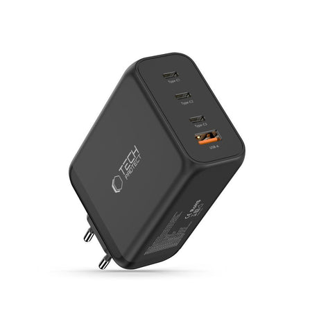 Tech-Protect Vægoplader m. 3x USB-C / 1x USB-A - 240W - Sort