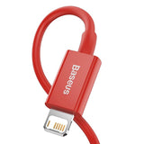 Baseus Superior Series 1m USB-A til Lightning Kabel - Rød