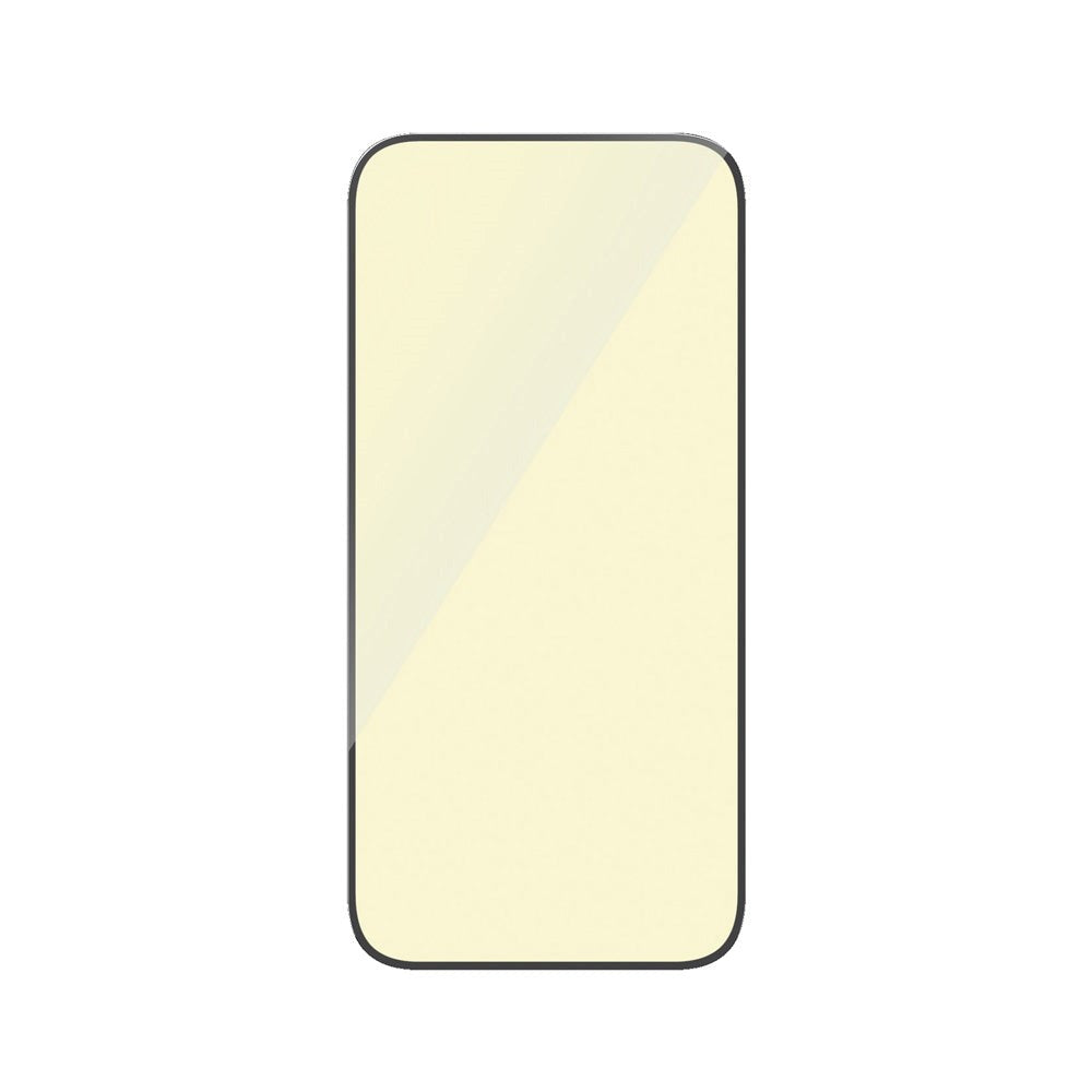 iPhone 15 / 16 PanzerGlass Ultra Wide Fit Beskyttelsesglas m. EasyAligner - Anti-Reflective - Anti-Blue Light - Diamond Strength - Gennemsigtig / Sort Kant