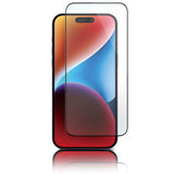 iPhone 15 Pro PANZER Premium Full-Fit Glass - Hærdet Glas - Sort Kant