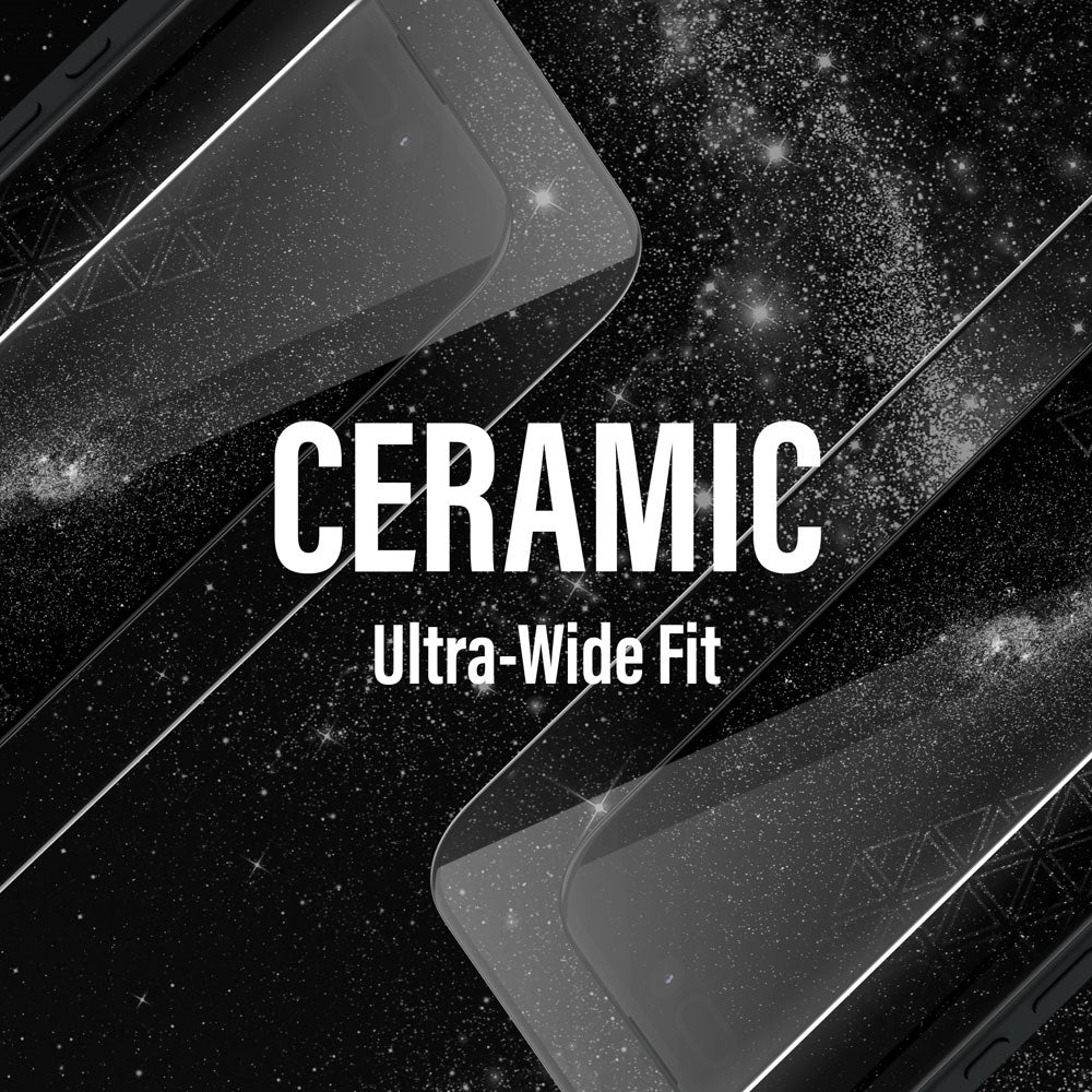 iPhone 16 Pro Max PanzerGlass Ultra Wide Fit Ceramic Beskyttelsesglas m. EasyAligner - Sort Kant