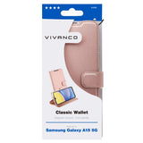 Samsung Galaxy A15 (5G) / A15 Vivanco Classic Wallet Flip Cover m. Kortholder - Rose Gold