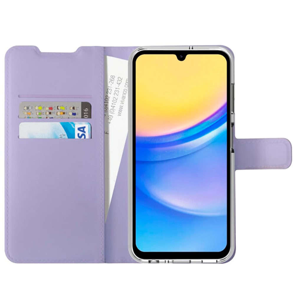 Samsung Galaxy A15 (5G) / A15 Vivanco Classic Wallet Flip Cover m. Kortholder - Lilla