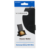 Samsung Galaxy S24 Ultra Vivanco Classic Wallet Flip Cover m. Kortholder - Sort