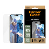 iPhone 16 Pro PanzerGlass Classic Fit Beskyttelsesglas m. EasyAligner - Platinum Strength - Gennemsigtig