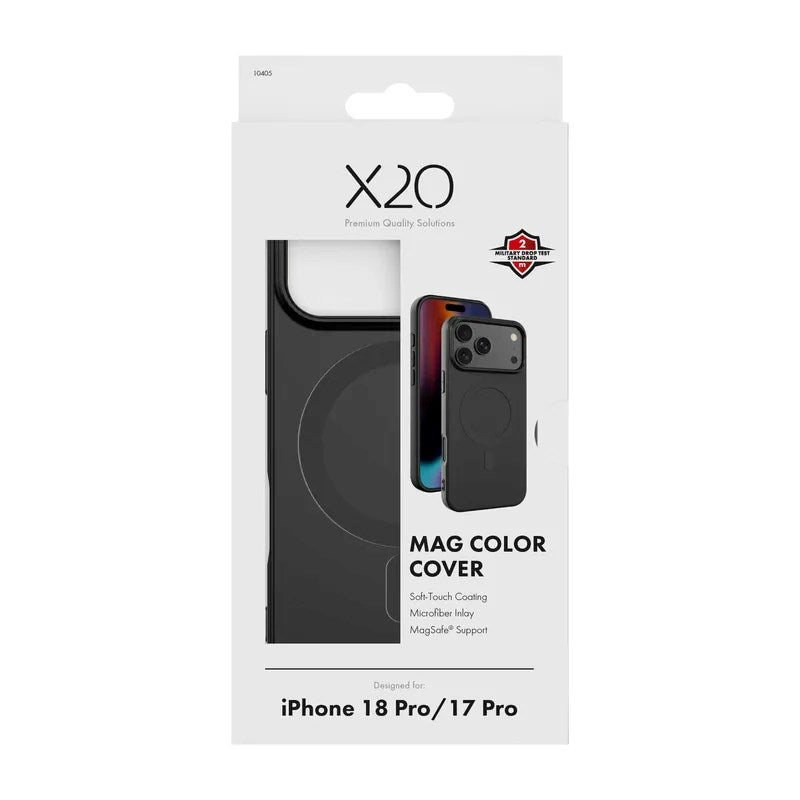 iPhone 18 Pro / 17 Pro X2O Mag Color Bagside Cover - MagSafe Kompatibel - Sort
