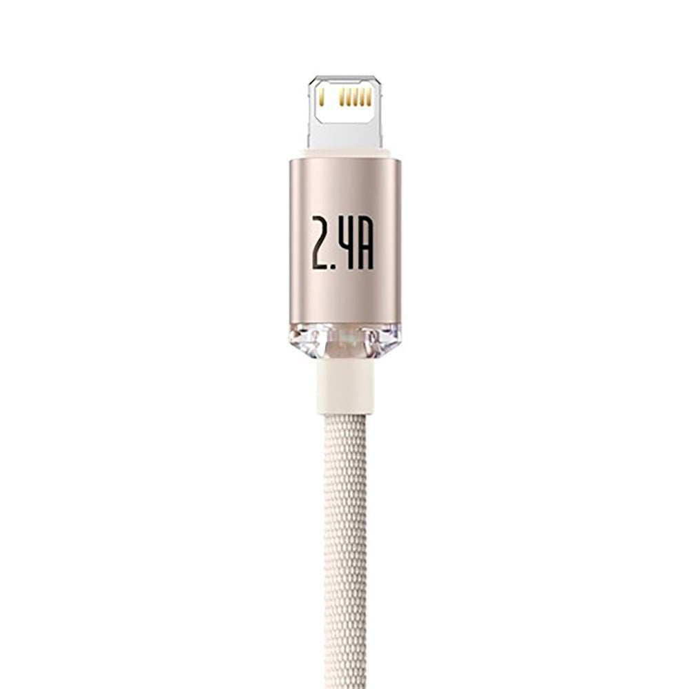 Baseus Crystal Shine Kabel USB-C til Lightning 12W - 2m - Lyserød