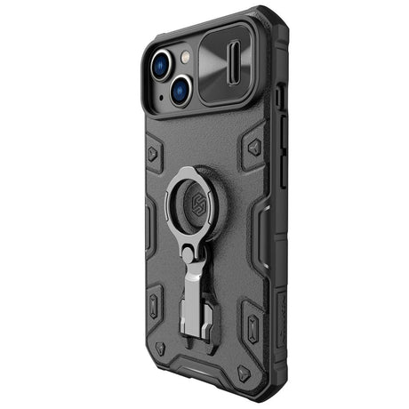 iPhone 14 Plus Nillkin Camshield Armor Pro Håndværker Bagside Cover m. Ring Kickstand - Sort