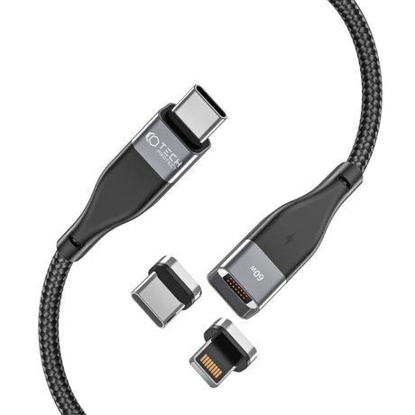 Tech-Protect Ultraboost 3A 2-in-1 Kabel USB-C til USB-C og Lightning 1m - Sort