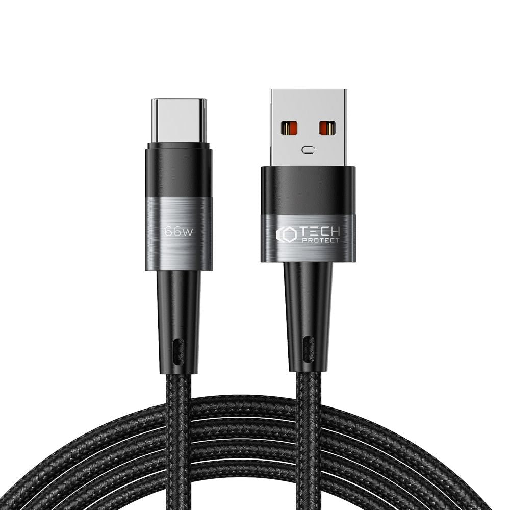 Tech-Protect Ultraboost USB-A til USB-C Kabel 66W/6A 2m - Sort