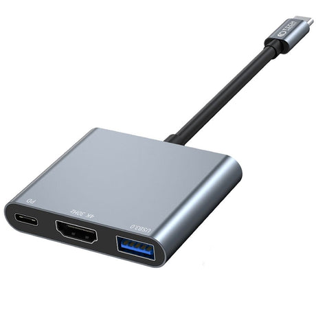 Tech-Protect 3in1 USB-C Multiport V1 Hub - USB-A / USB-C / HDMI - Grå