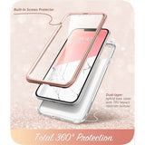 iPhone 14 Plus i-Blason Cosmo Marble Bagside Cover m. Skærmbeskyttelse - Pink