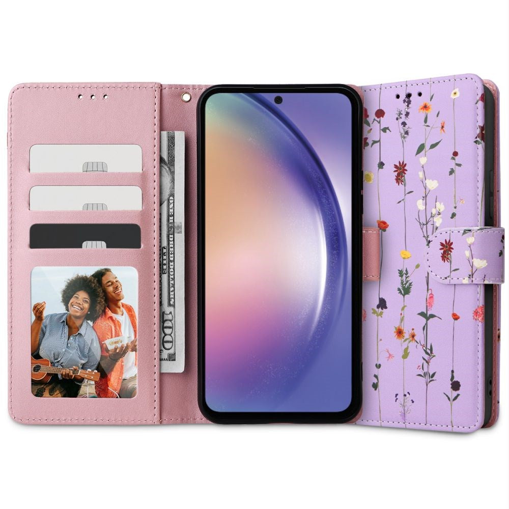 Samsung Galaxy A54 (5G) Tech-Protect Flip Wallet m. Pung - Garden Violet