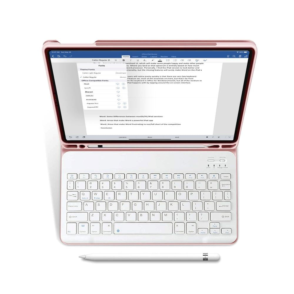 iPad 10.2" (2021 / 2020 / 2019) Tech-Protect Keyboard Cover m. Pencil Holder - Engelsk Layout - Lyserød