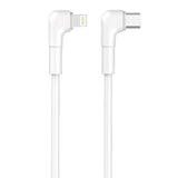 Maxlife Vinklet USB-C til Lightning Kabel 27W - 1m - Hvid