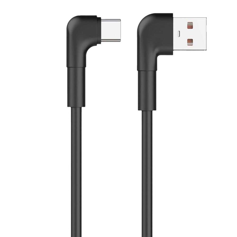 Maxlife Vinklet USB-A til USB-C Kabel 15W - 1m - Sort