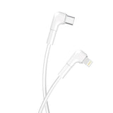 Maxlife Vinklet USB-C til Lightning Kabel 27W - 1m - Hvid