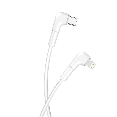 Maxlife Vinklet USB-C til Lightning Kabel 27W - 1m - Hvid