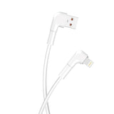 Maxlife Vinklet USB-A til Lightning Kabel 12W - 1m - Hvid