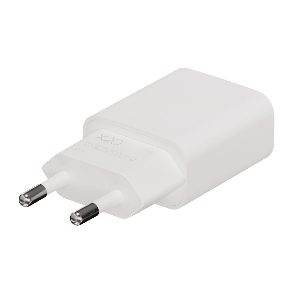 X2O Vægoplader m. 1x USB-A - 12W - Hvid