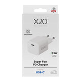 X2O Vægoplader m. 1x USB-C - 25W - Hvid