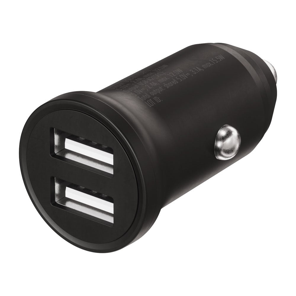 X2O Dobbelt Biloplader - 12W / USB-A - Sort