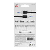 X2O Superflex USB-C til USB-C Kabel - 1.5m / 60W - Sort