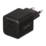 X2O GaN Vægoplader m. 2x USB-C - 45W - Sort