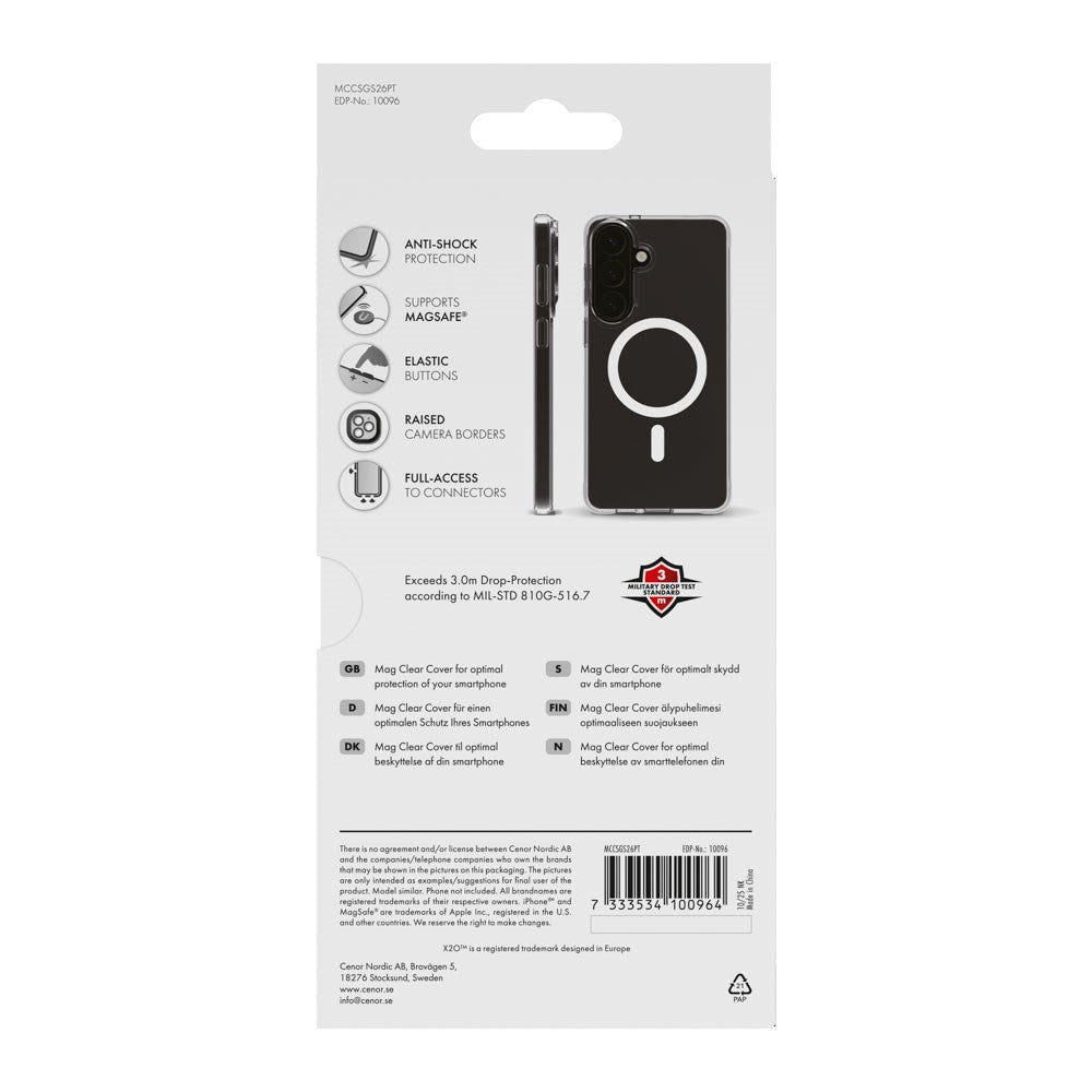 Samsung Galaxy S26+ (Plus) X2O Mag Clear Bagside Cover - MagSafe Kompatibel - Gennemsigtig