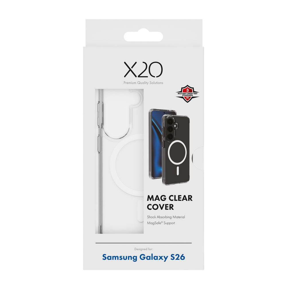 Samsung Galaxy S26 X2O Mag Clear Bagside Cover - MagSafe Kompatibel - Gennemsigtig